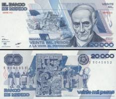 *20 000 Pesos Mexiko 1985, P91a UNC - Kliknutím na obrázok zatvorte -